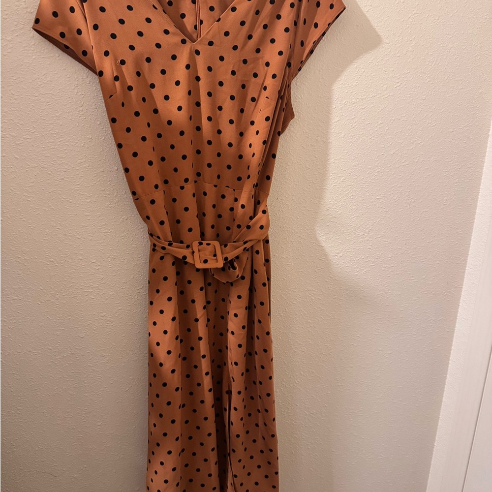 Tu (UK brand) Polka Dot Dress with Belt UK size 16/US size 12